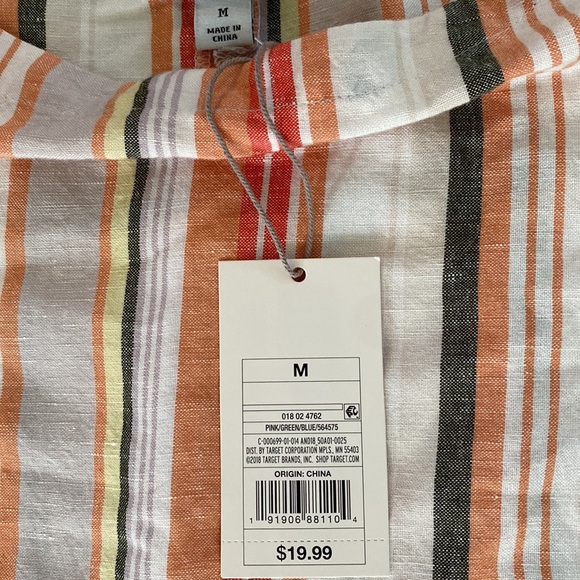 Striped Linen Top orange cream - Picture 6 of 8